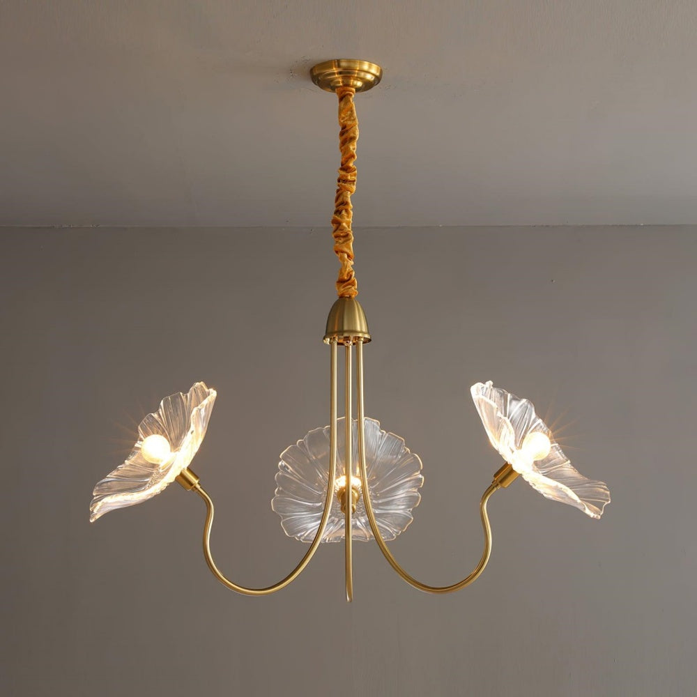 Modern Lotus Leaf Glass Chandelier