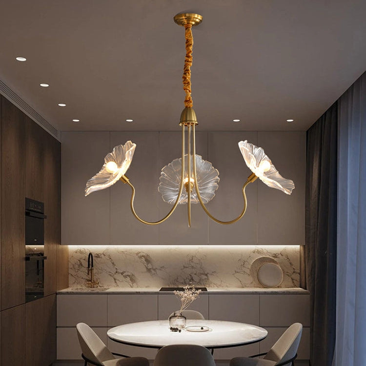 Modern Lotus Leaf Glass Chandelier