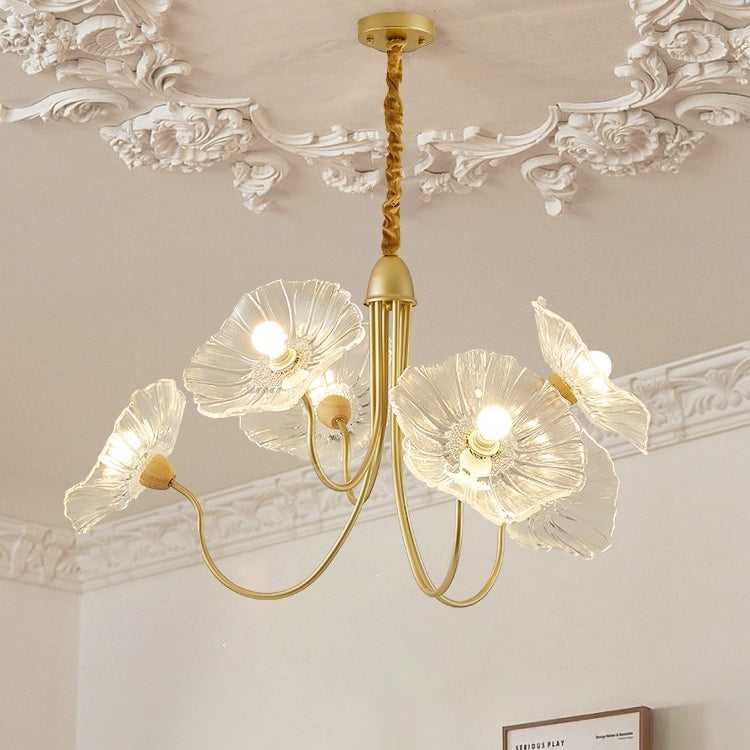 Modern Lotus Leaf Glass Chandelier