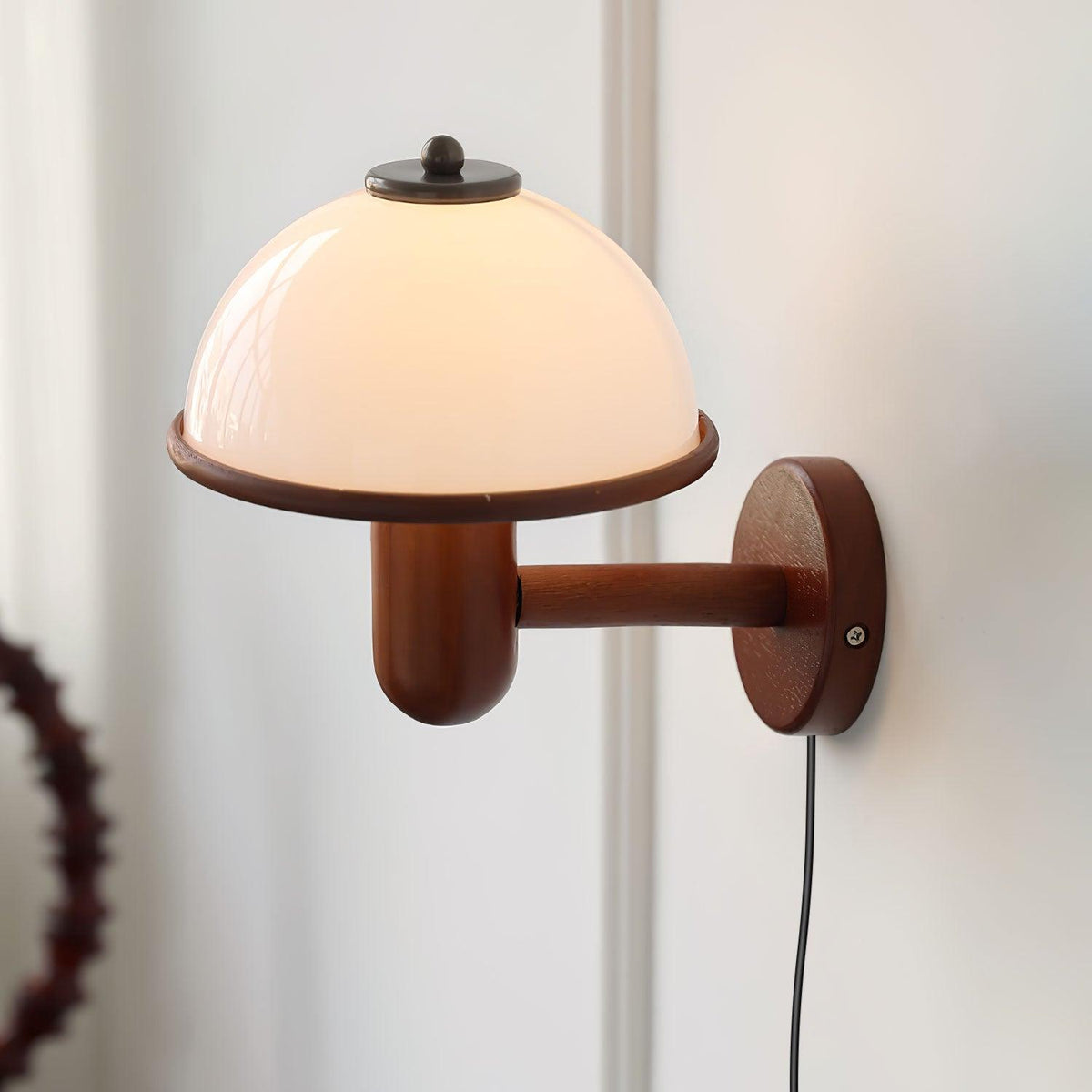 Mushroom Wooden Wall Light