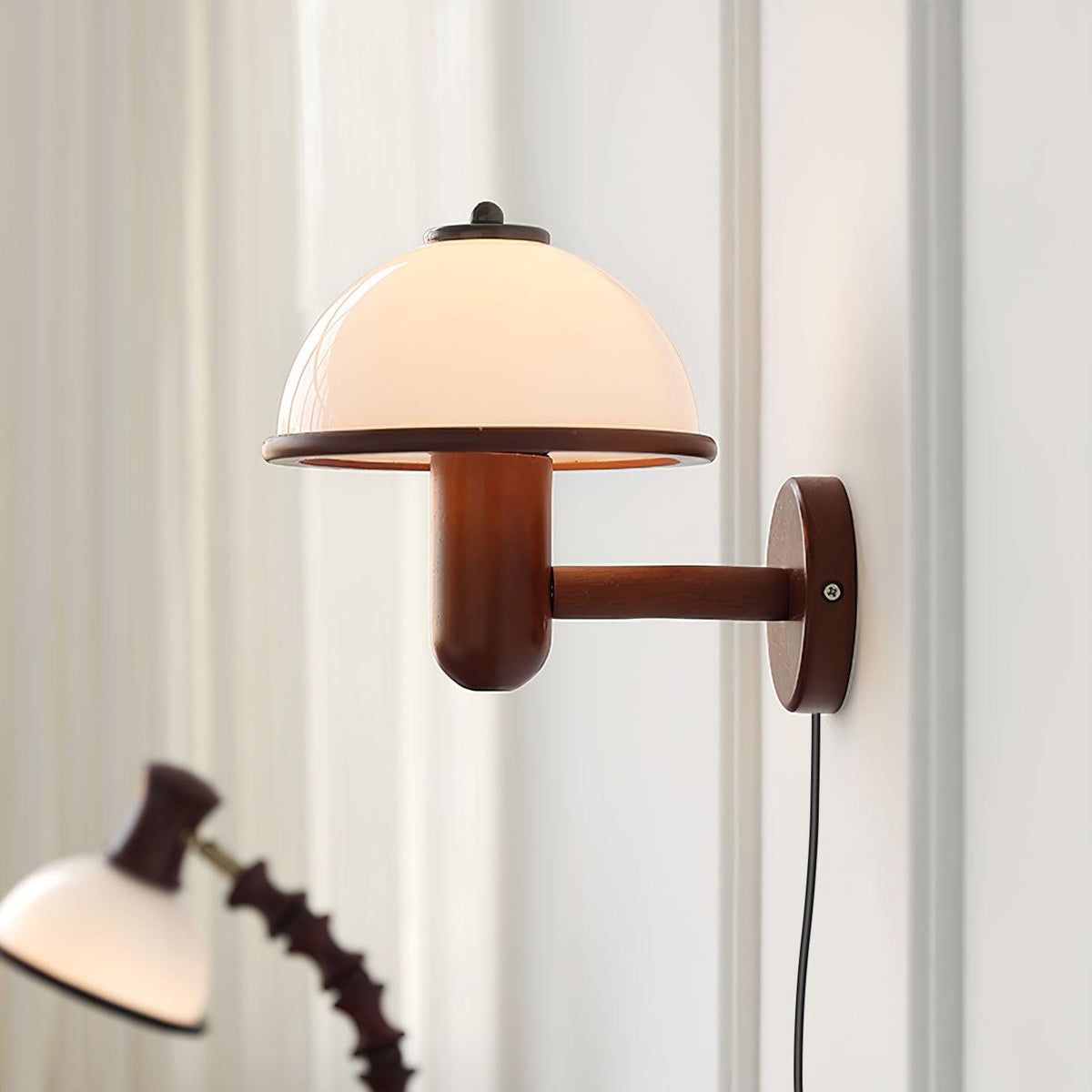 Mushroom Wooden Wall Light