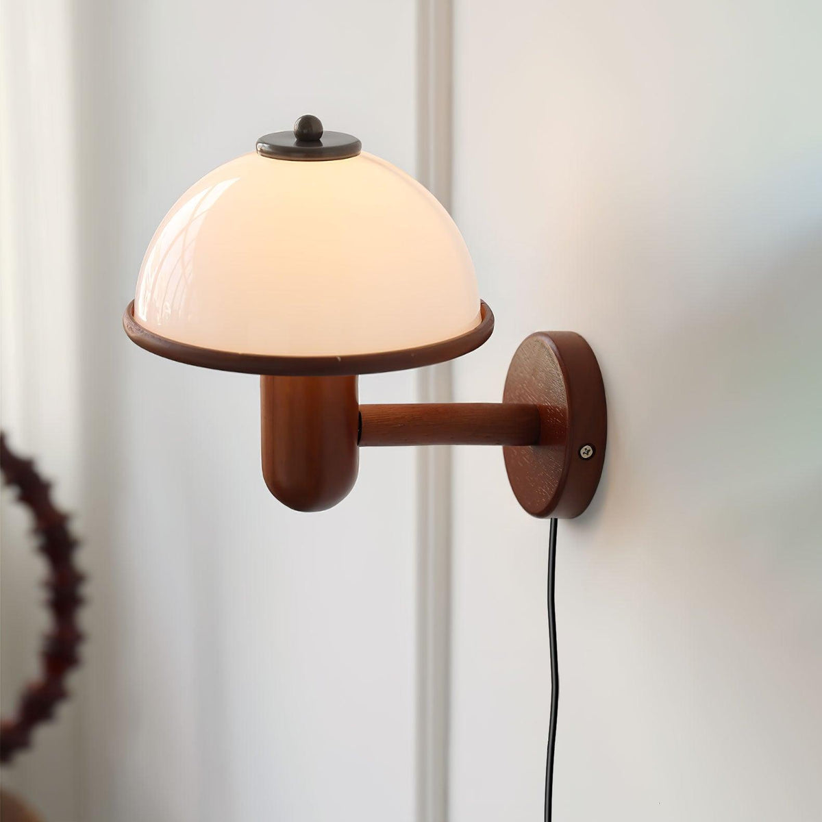 Mushroom Wooden Wall Light