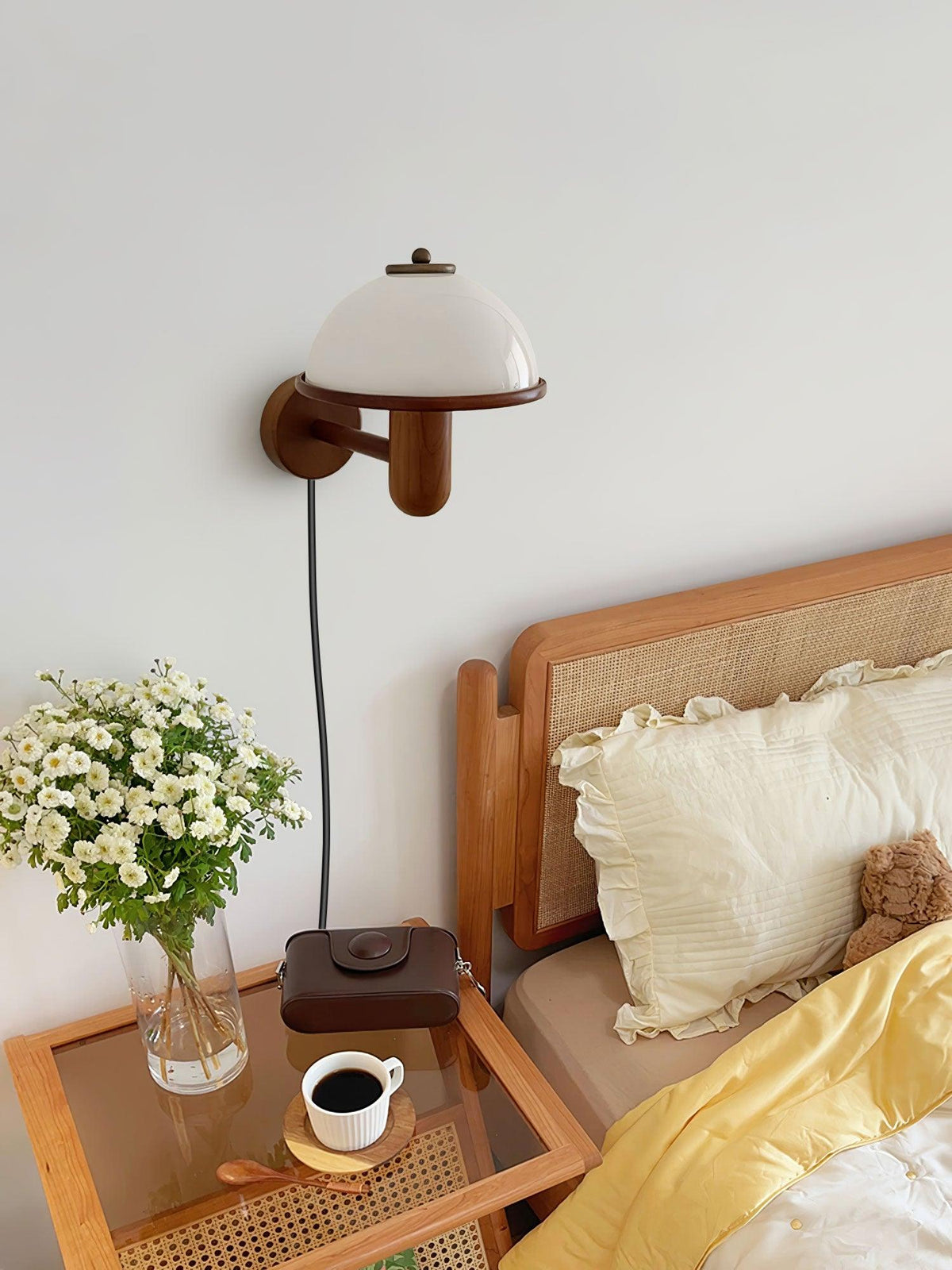 Mushroom Wooden Wall Light