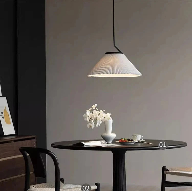 Nordic Pleated Cream Pendant Lamp
