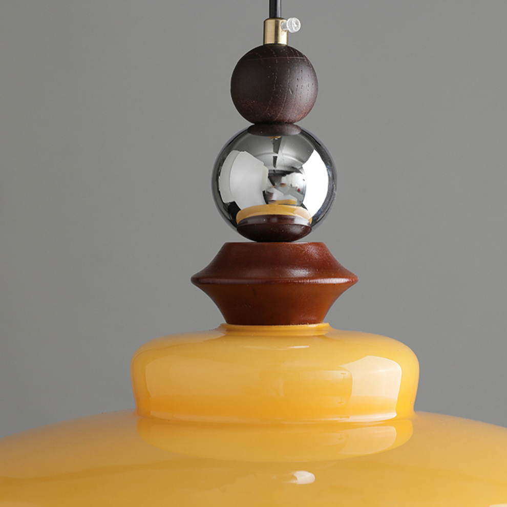 Medieval Beige Glass Dining Pendant