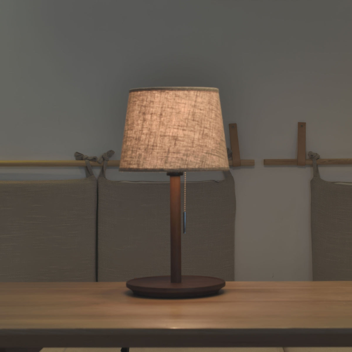 Gentle Glow Walnut Lamp