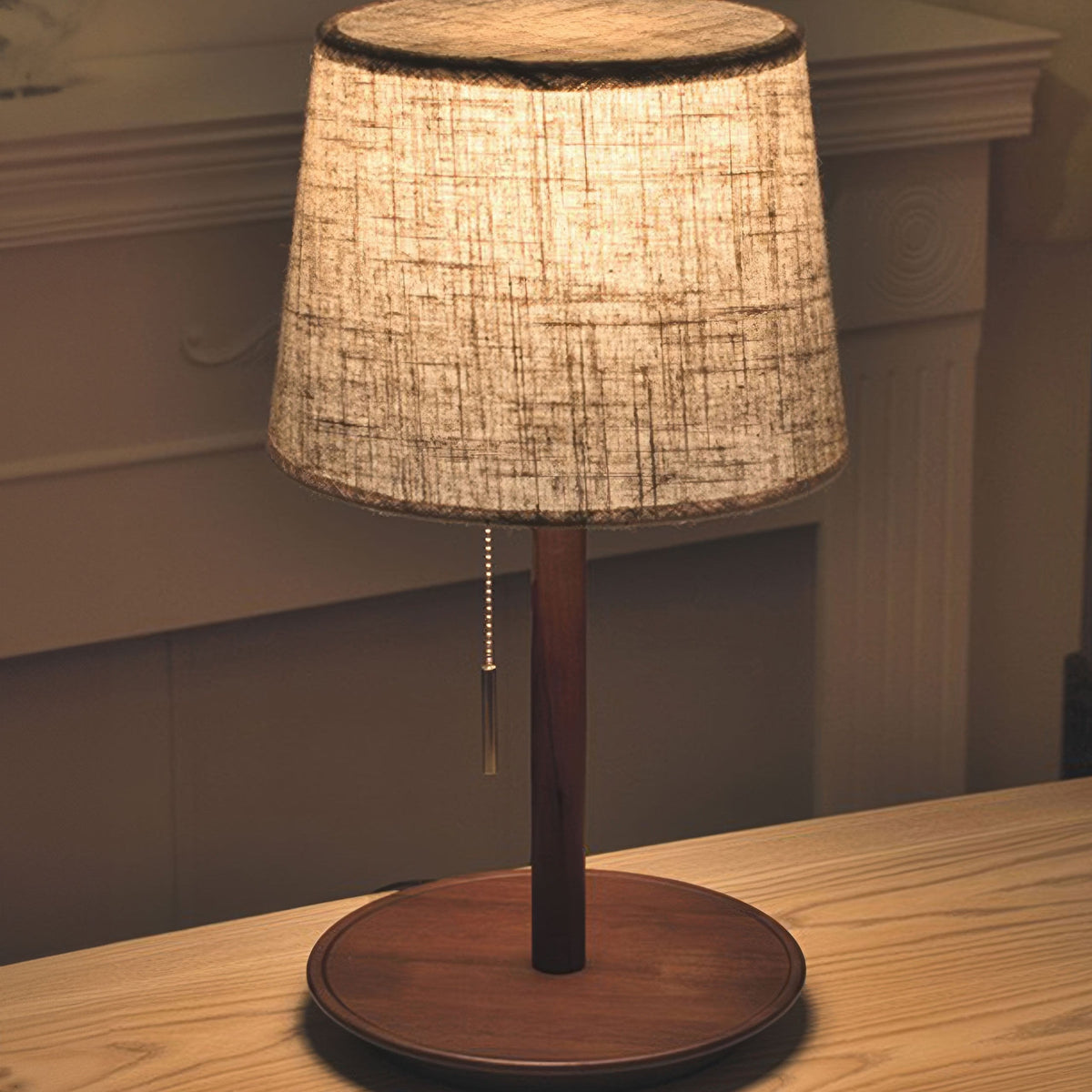 Gentle Glow Walnut Lamp
