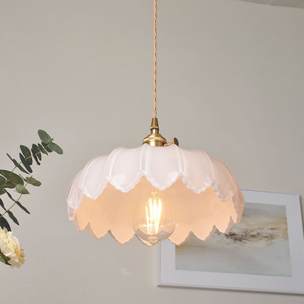 Vintage Glazed Flower Pendant Lamp