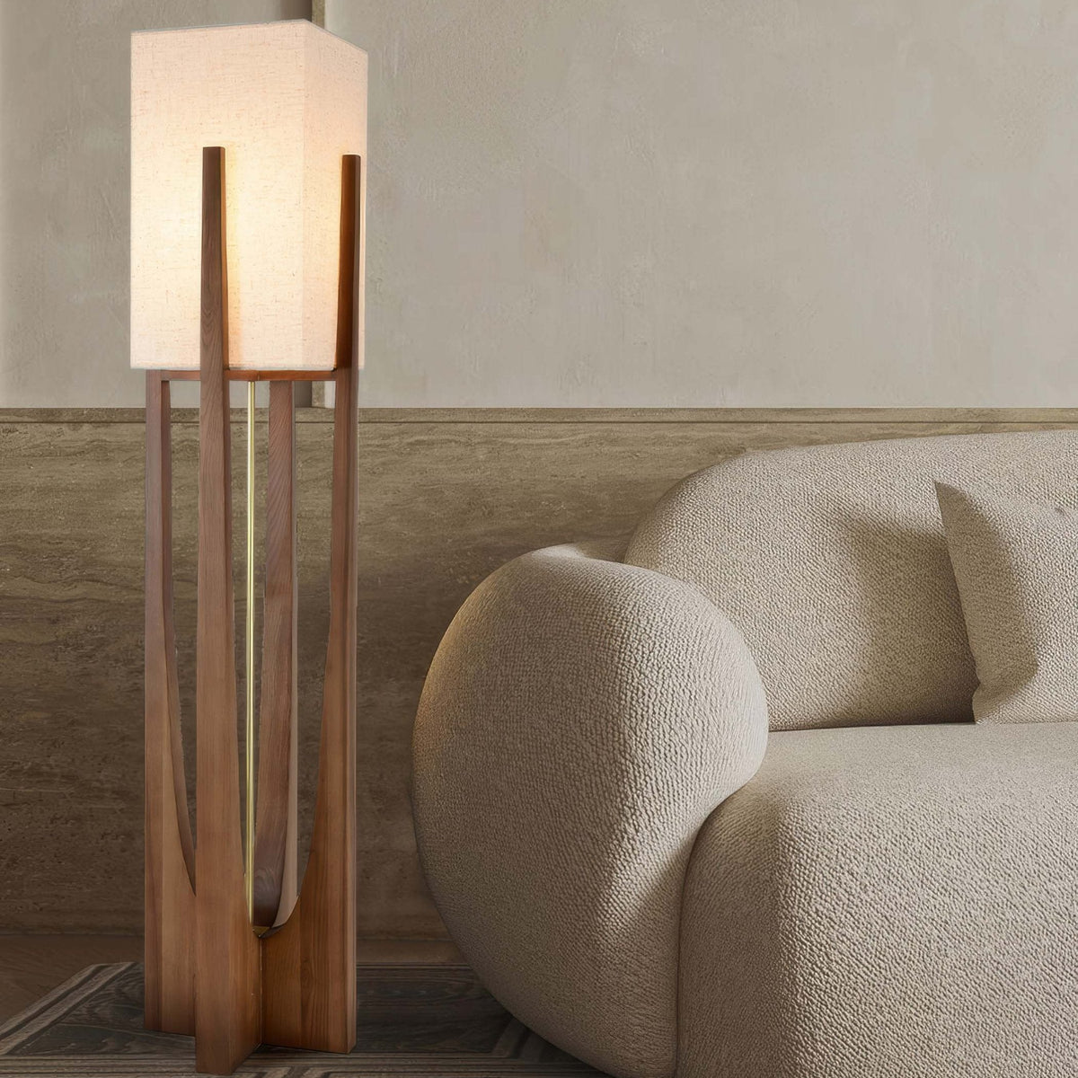 Solid Walnut Floor Lamp