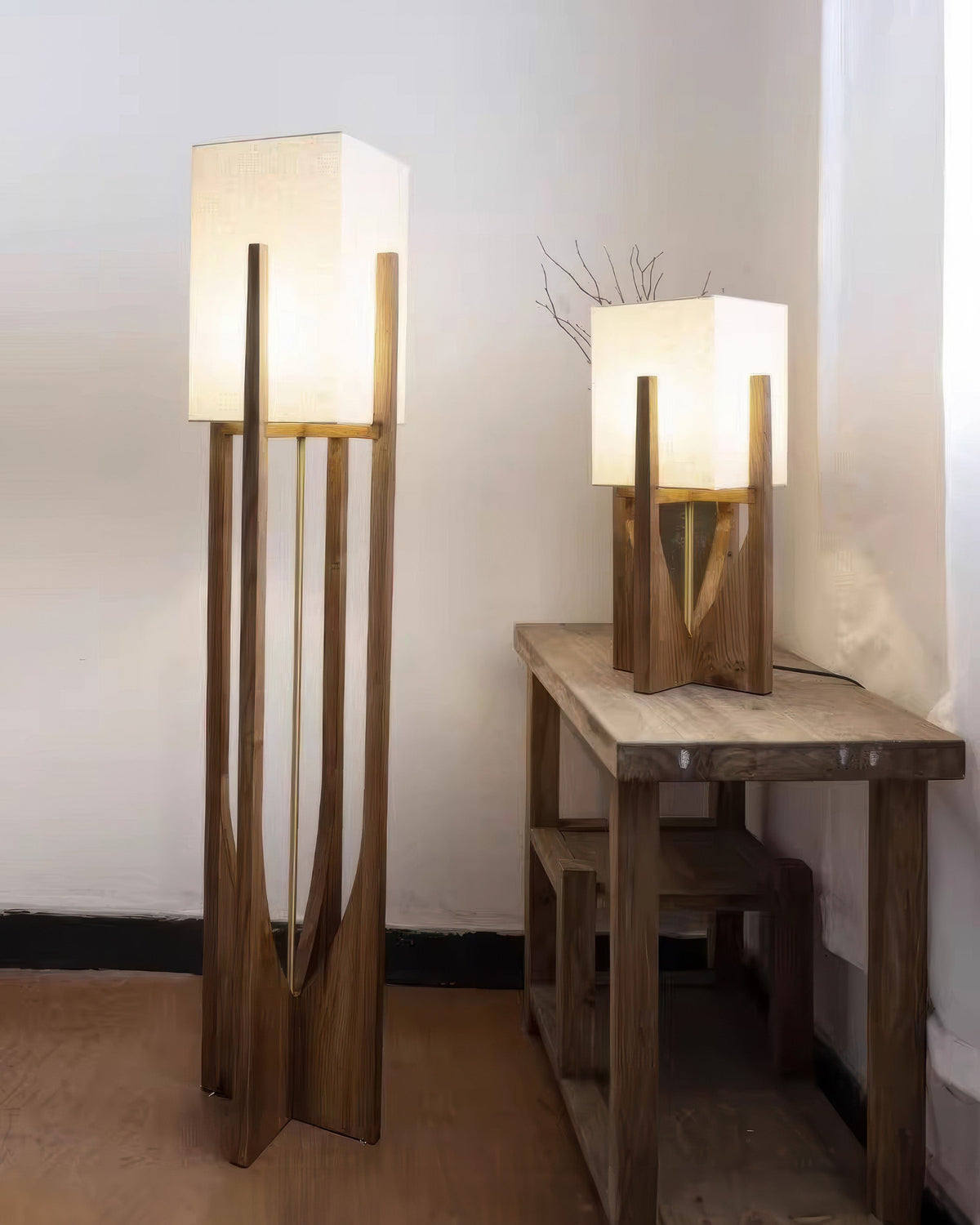 Solid Walnut Floor Lamp