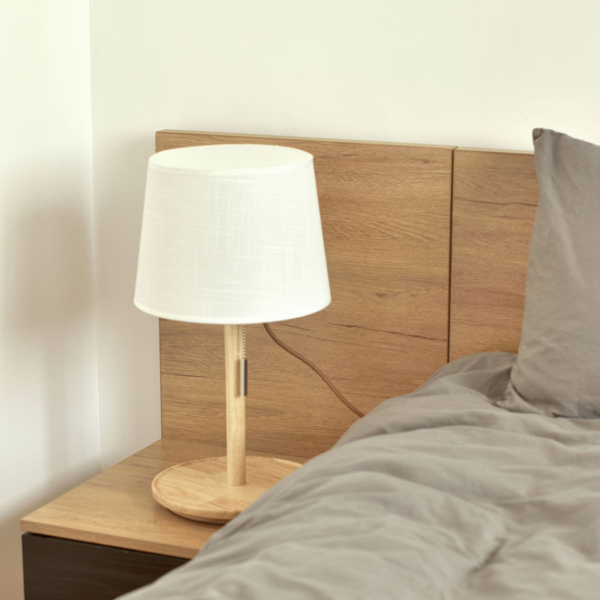 Gentle Glow Walnut Lamp