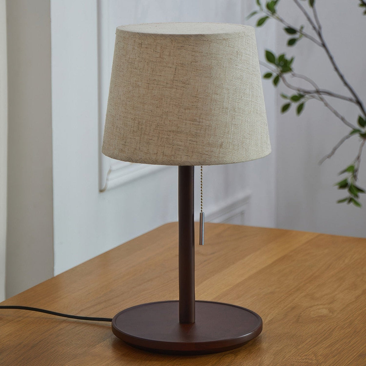 Gentle Glow Walnut Lamp