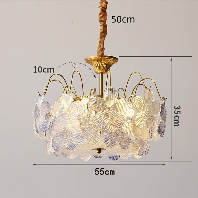 Vintage Stained Glass Flower Chandelier