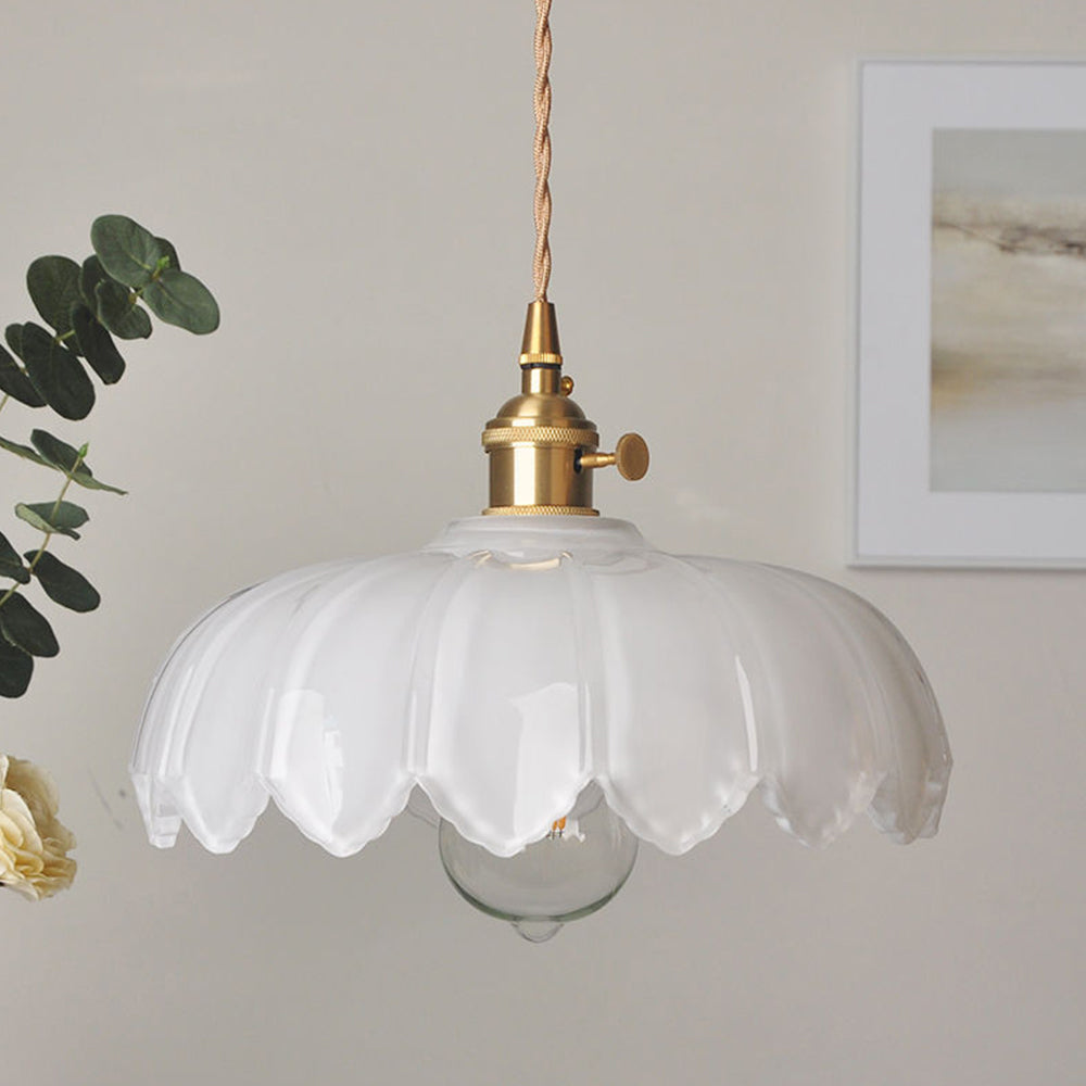 Vintage Glazed Flower Pendant Lamp