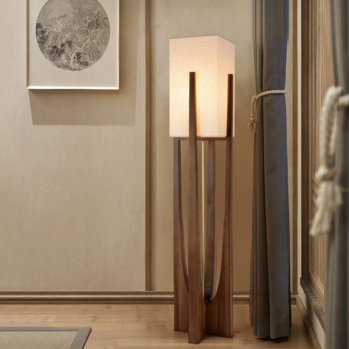 Solid Walnut Floor Lamp