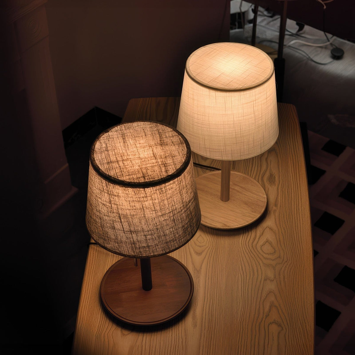 Gentle Glow Walnut Lamp