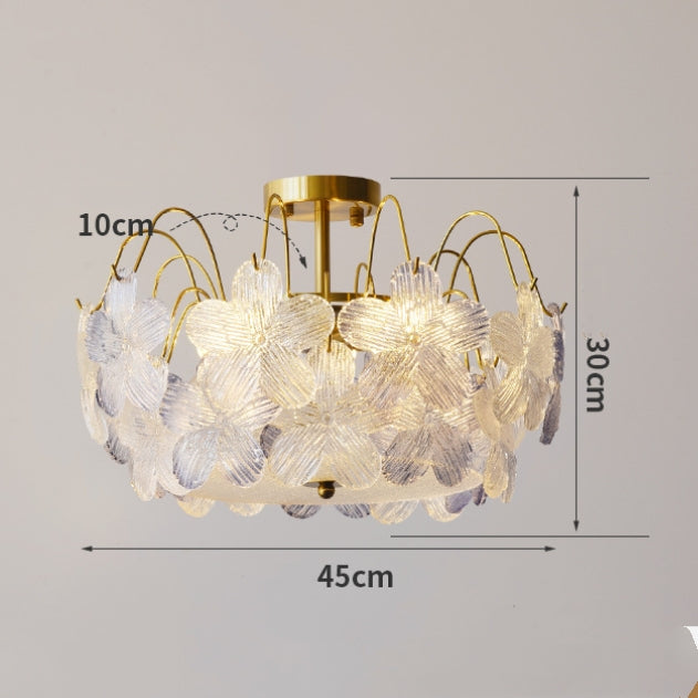 Vintage Stained Glass Flower Chandelier