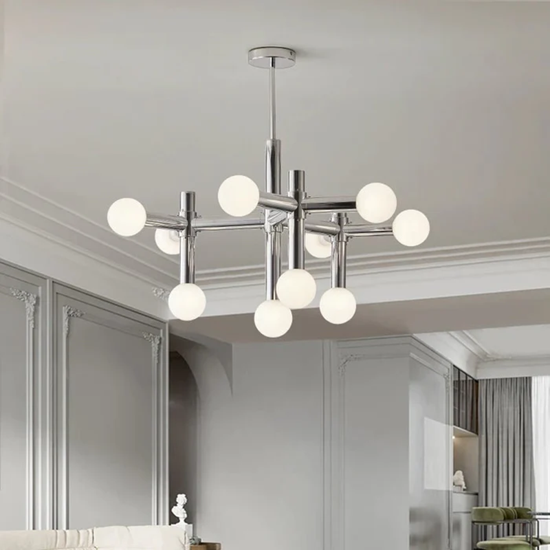 Scandinavian Glass Globe Chandelier