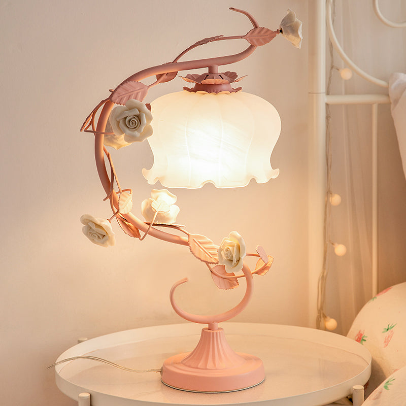 Rosaglo Covered Rose Lamp