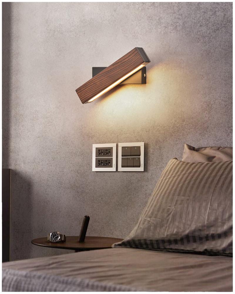Rotowood Rotating Wooden LED Wall Light