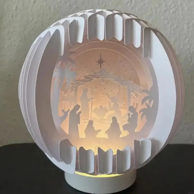 Paper-Cut Nativity Lamp