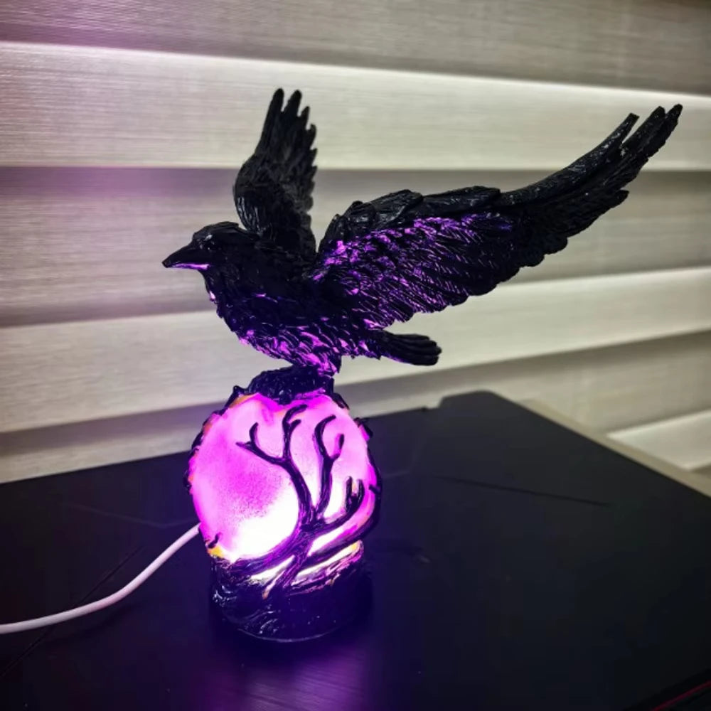Gothic Raven Glow Lamp