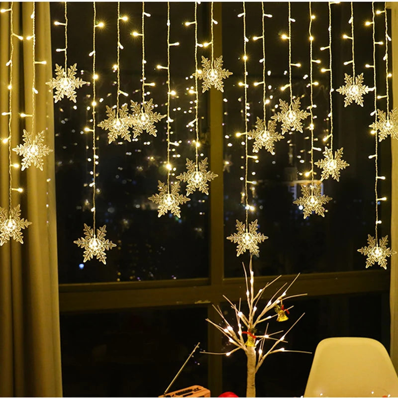 Snowflake Curtain Lights