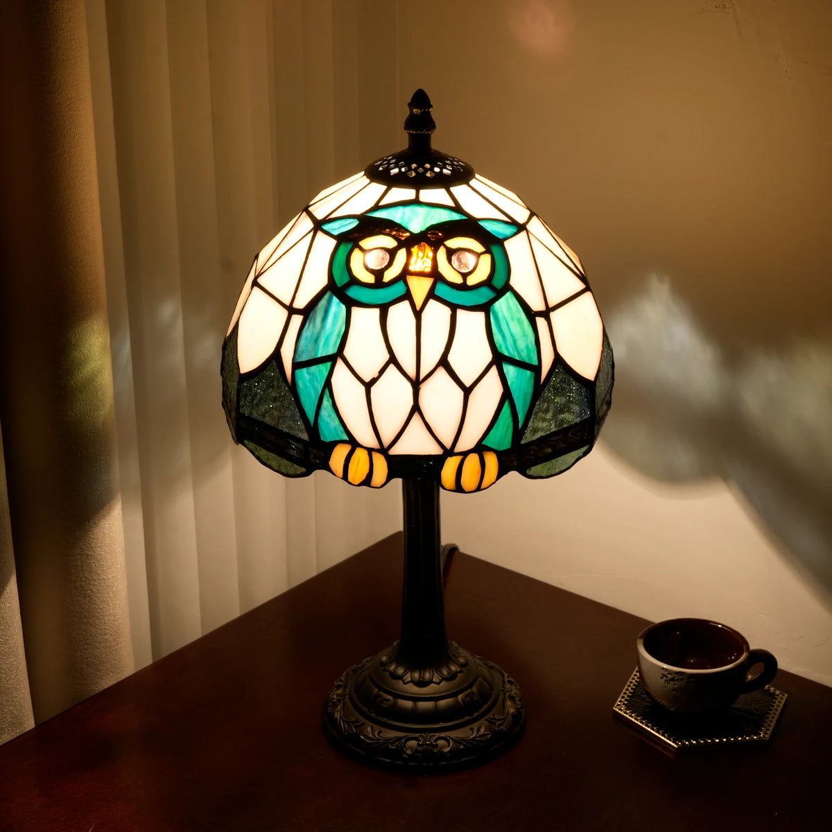 Stained Glass Owl Table Lamp
