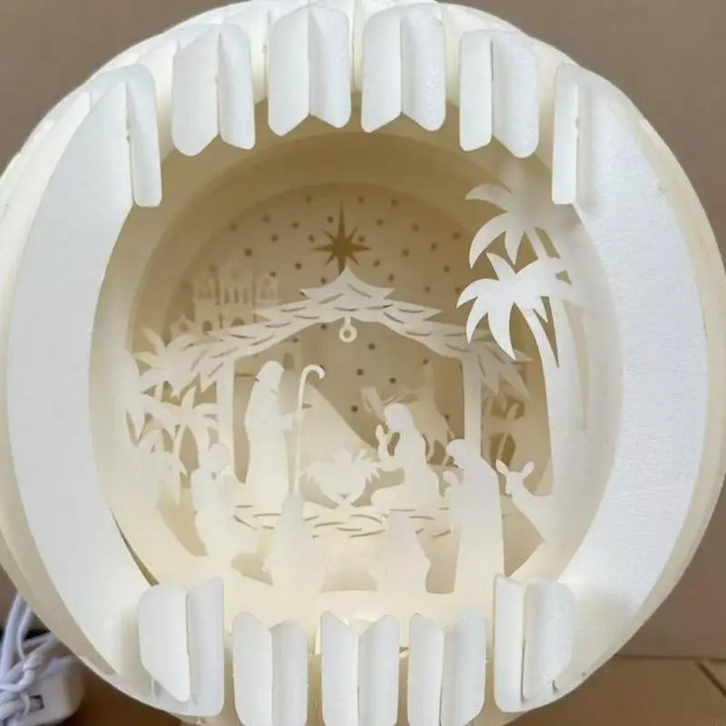 Paper-Cut Nativity Lamp