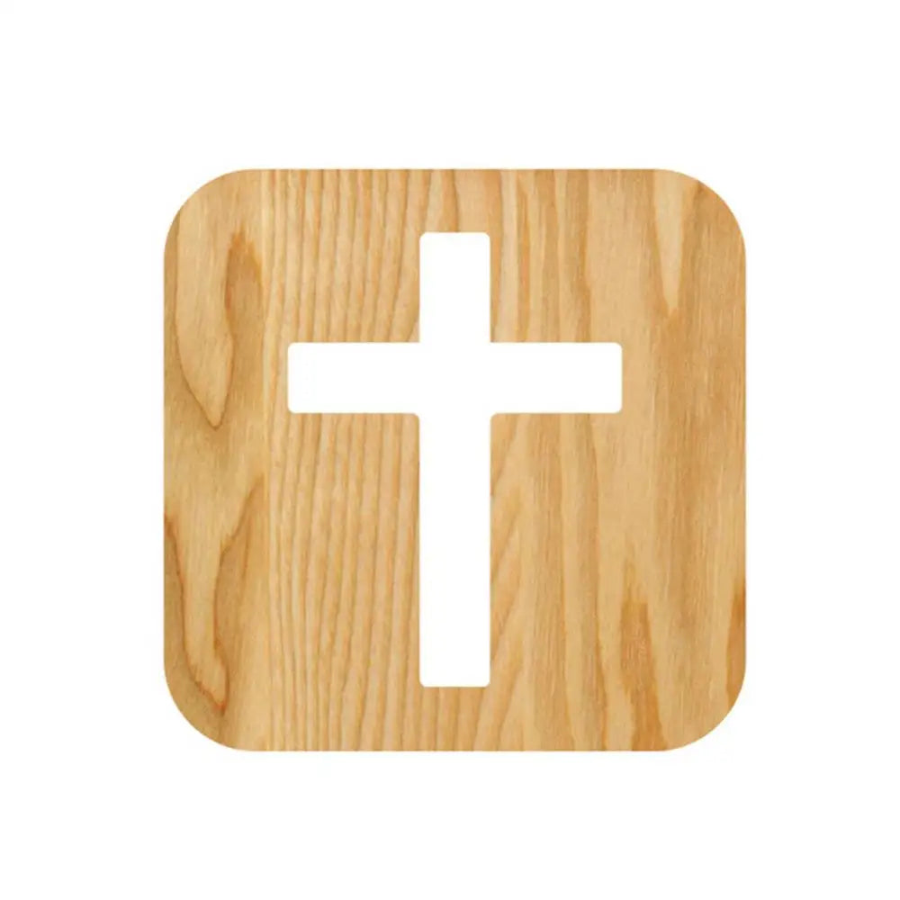 Wooden Cross Night Light