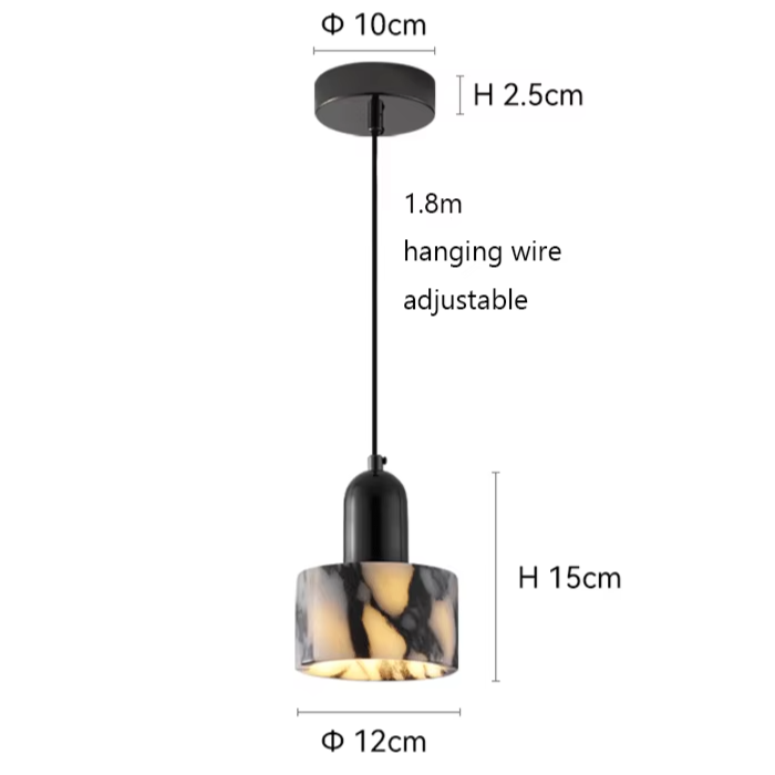 Black Marble Pendant Light