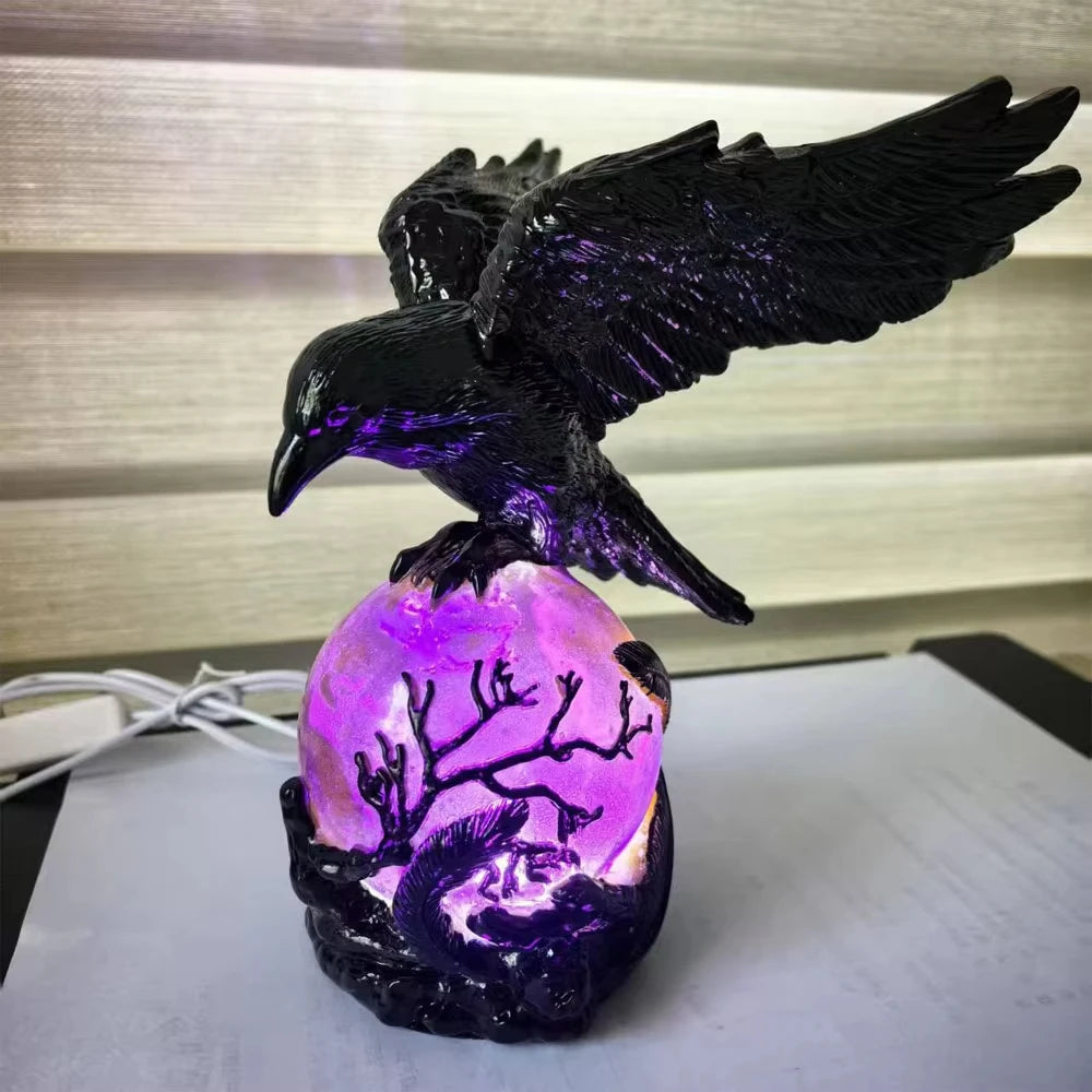 Gothic Raven Glow Lamp