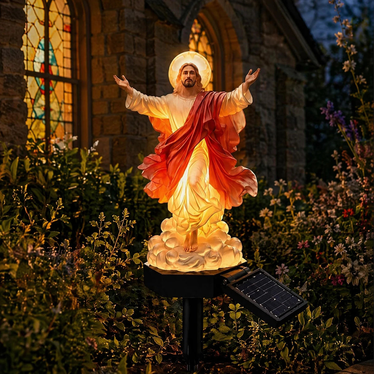 Risen Christ Solar Garden Light