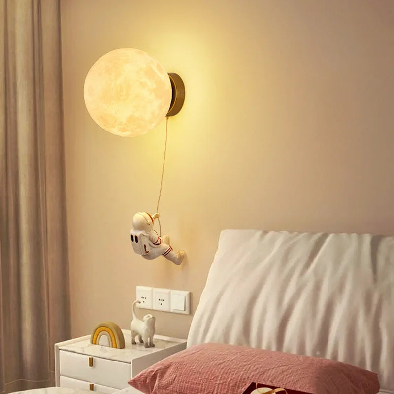 Astronaut Moon Wall Lamp