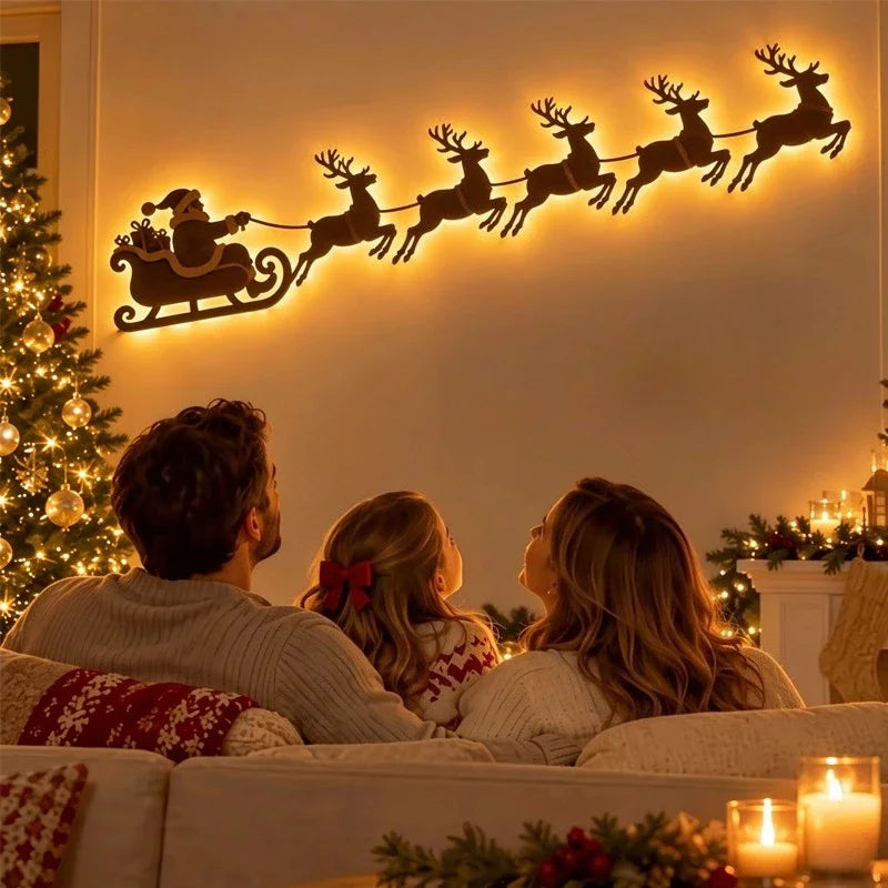 Backlit Reindeer Wall Silhouettes