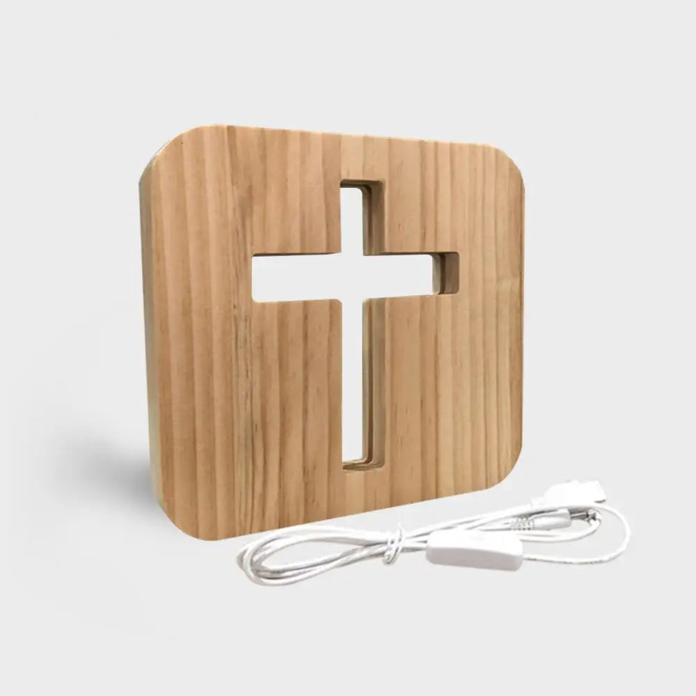 Wooden Cross Night Light