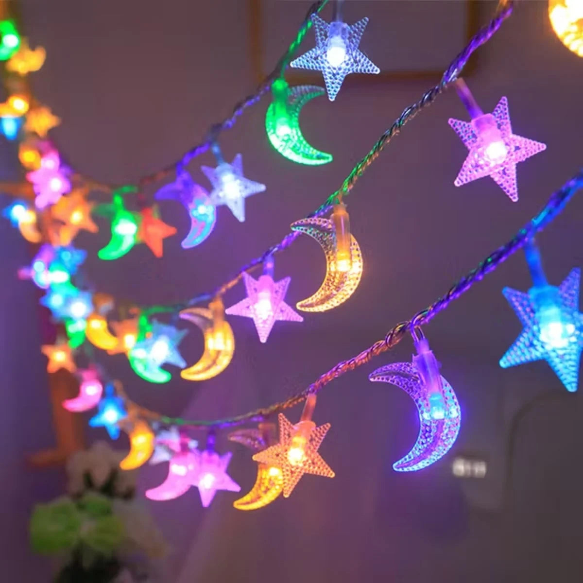 Moon & Star String Lights