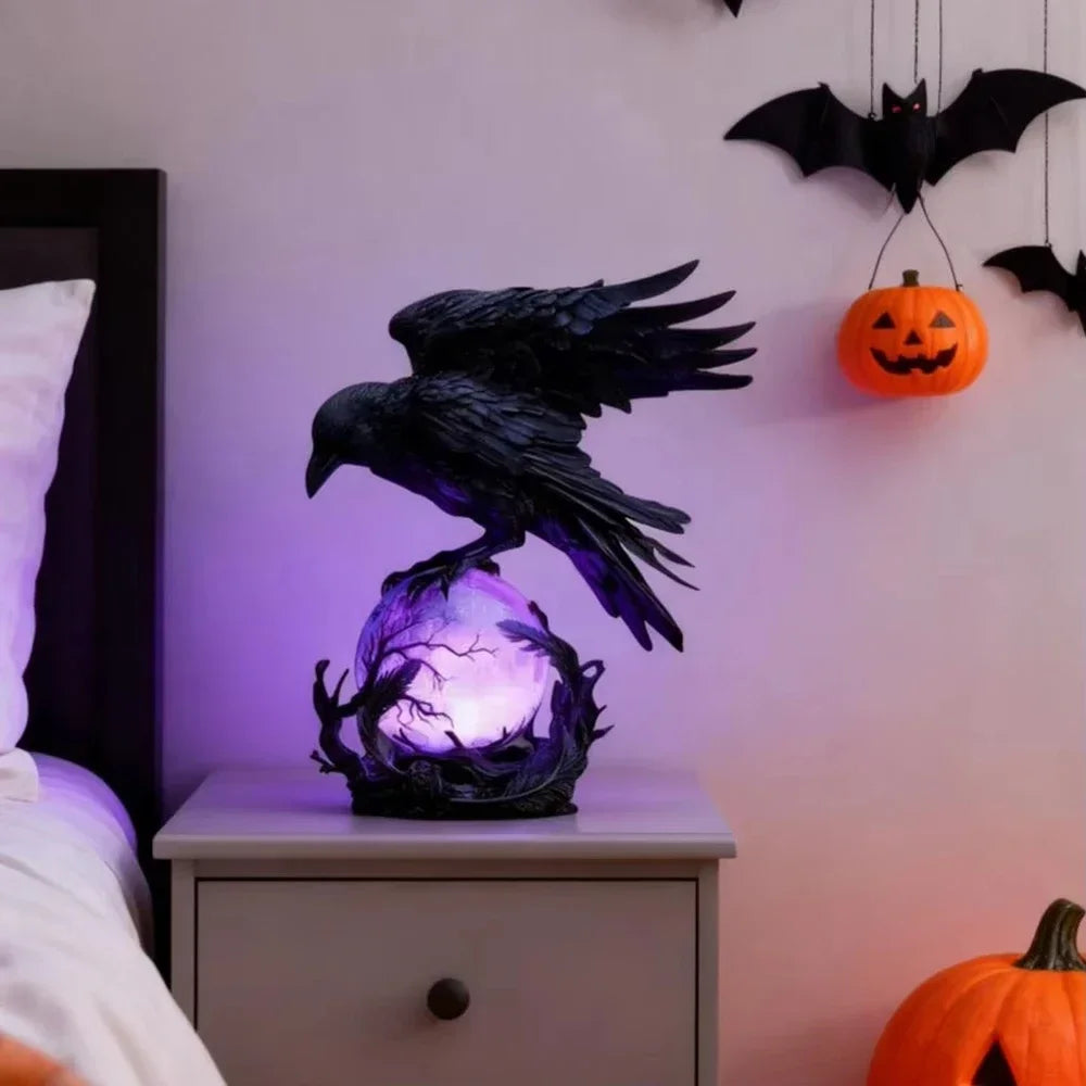 Gothic Raven Glow Lamp