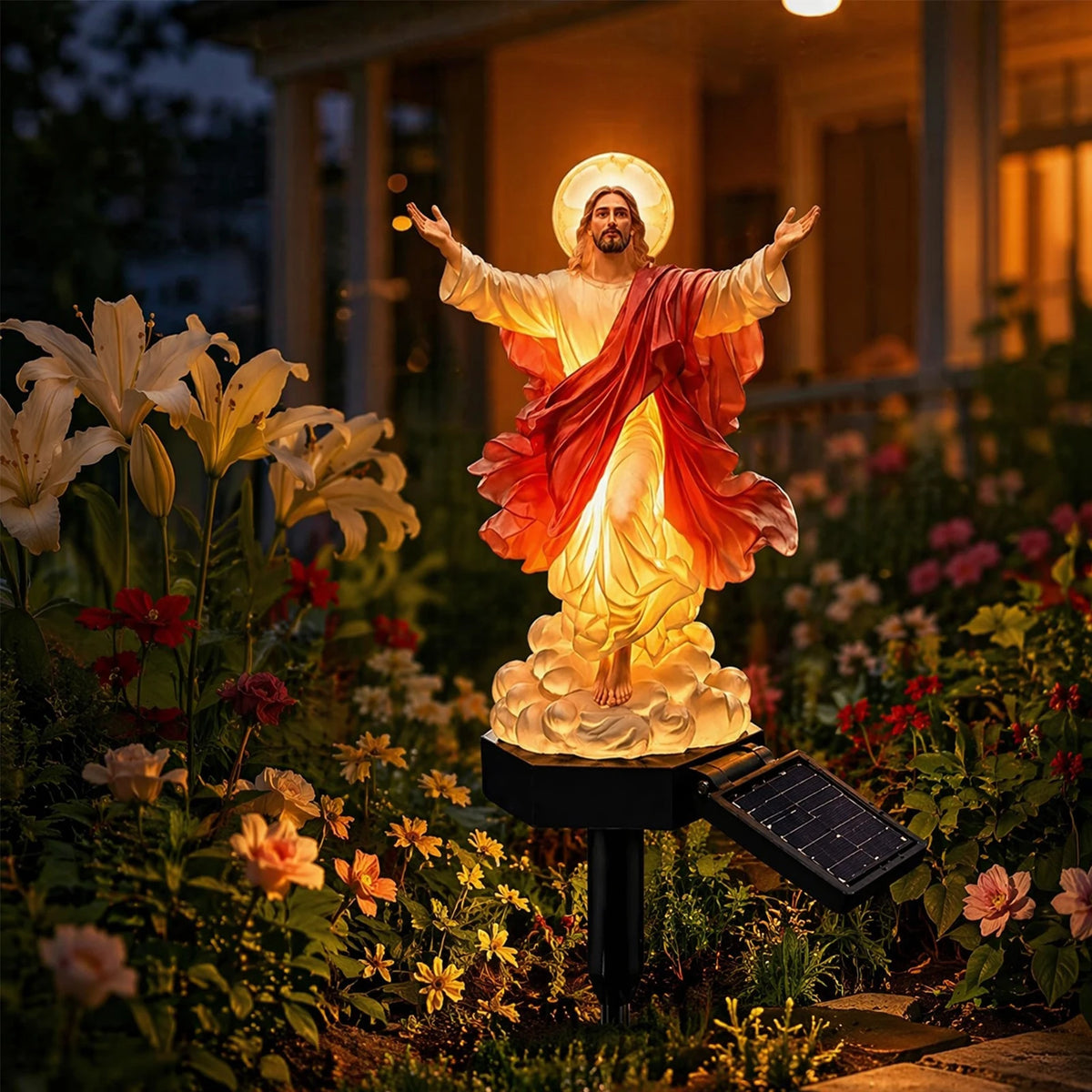 Risen Christ Solar Garden Light
