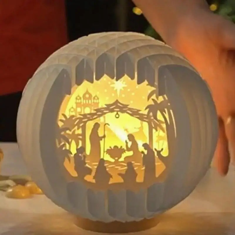 Paper-Cut Nativity Lamp