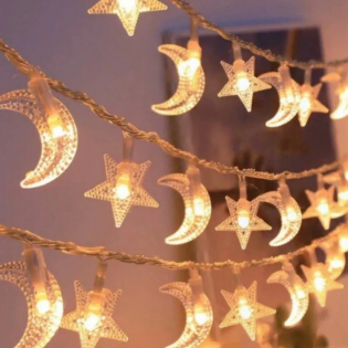 Moon & Star String Lights