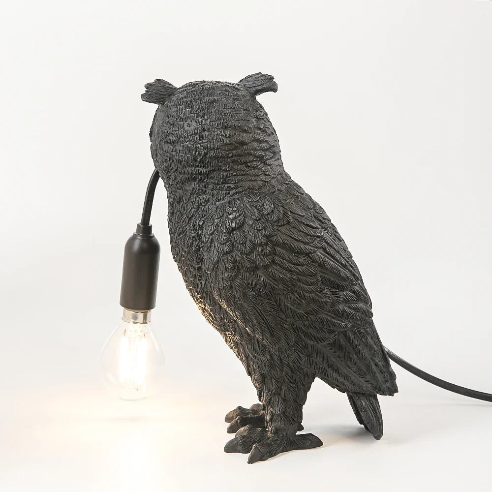 Resin Owl Table Lamp