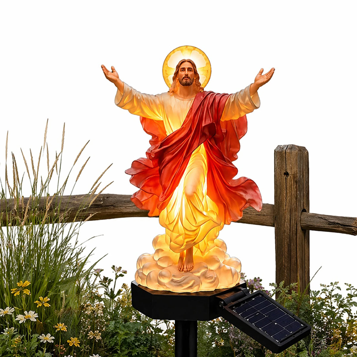 Risen Christ Solar Garden Light