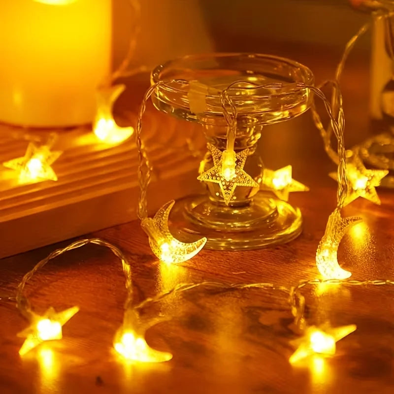Moon & Star String Lights