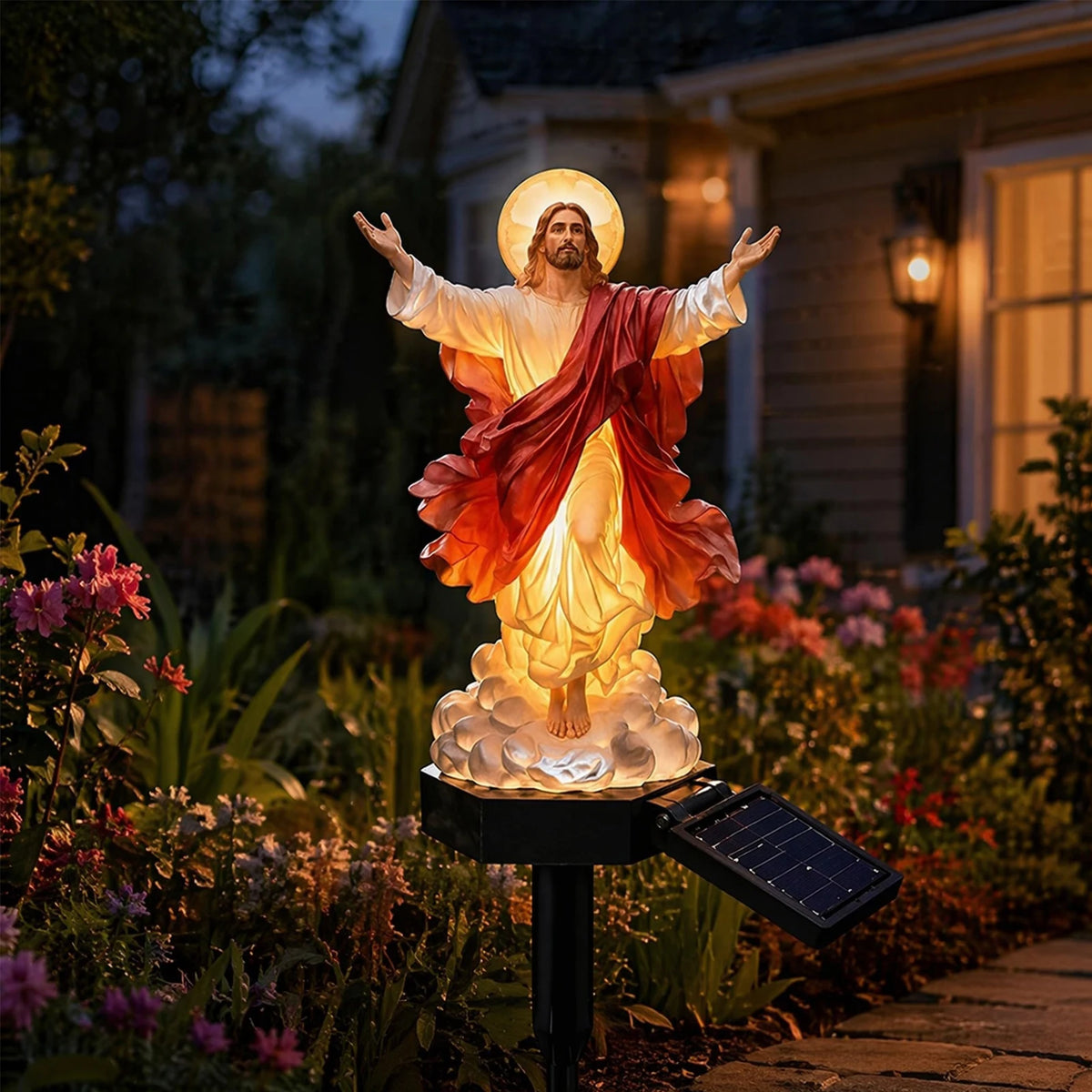 Risen Christ Solar Garden Light