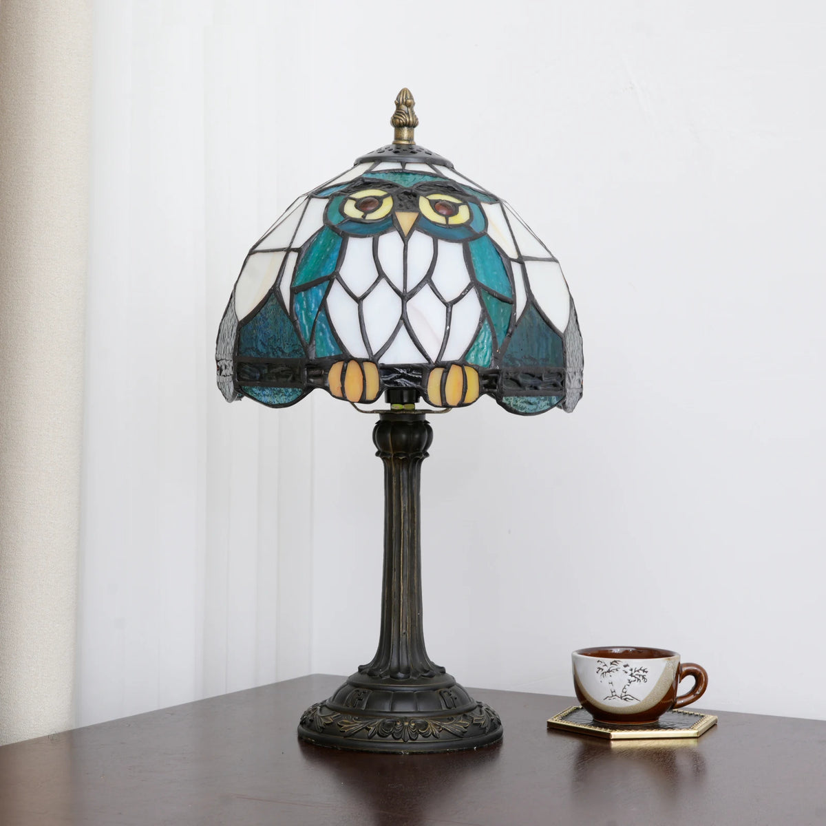 Stained Glass Owl Table Lamp