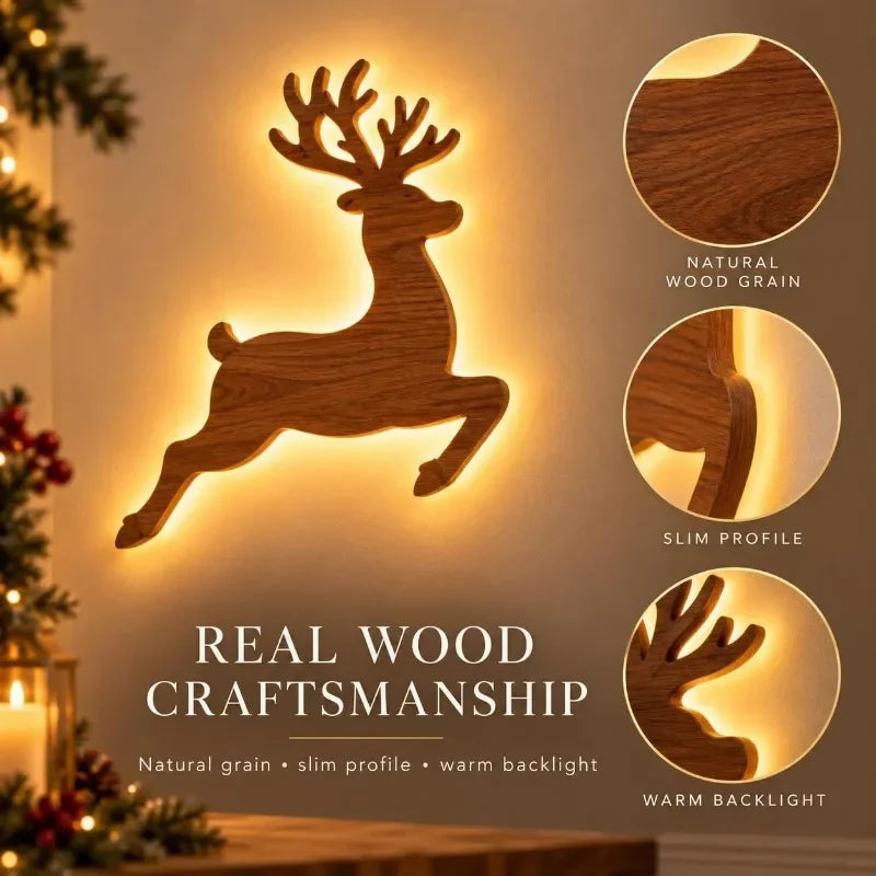Backlit Reindeer Wall Silhouettes