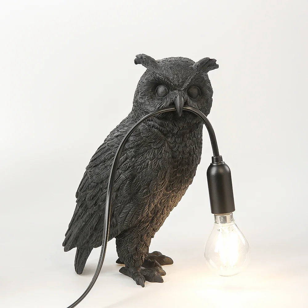 Resin Owl Table Lamp