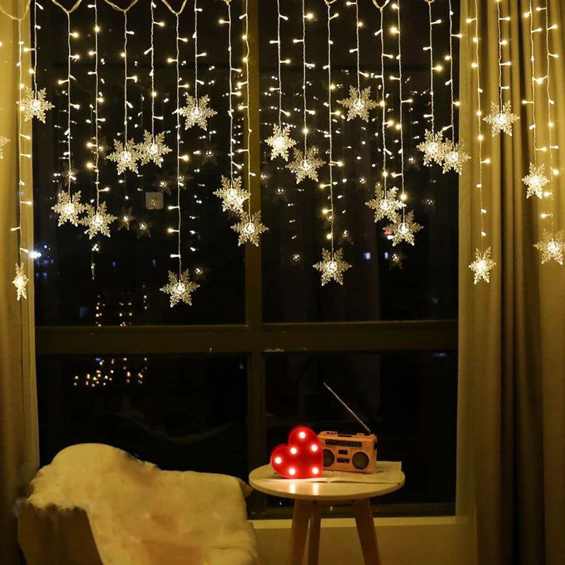 Snowflake Curtain Lights