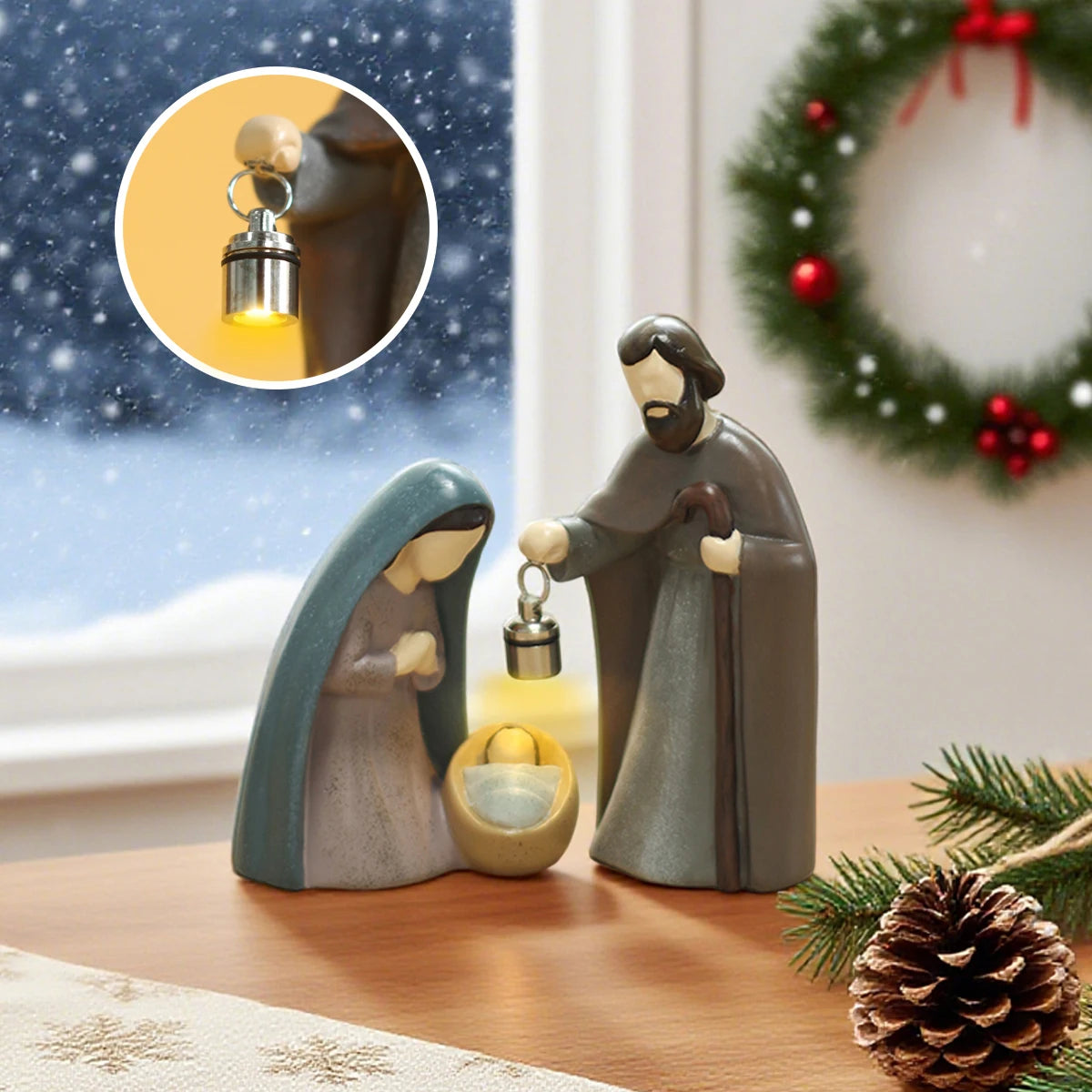 Holy Family Lantern Figurines